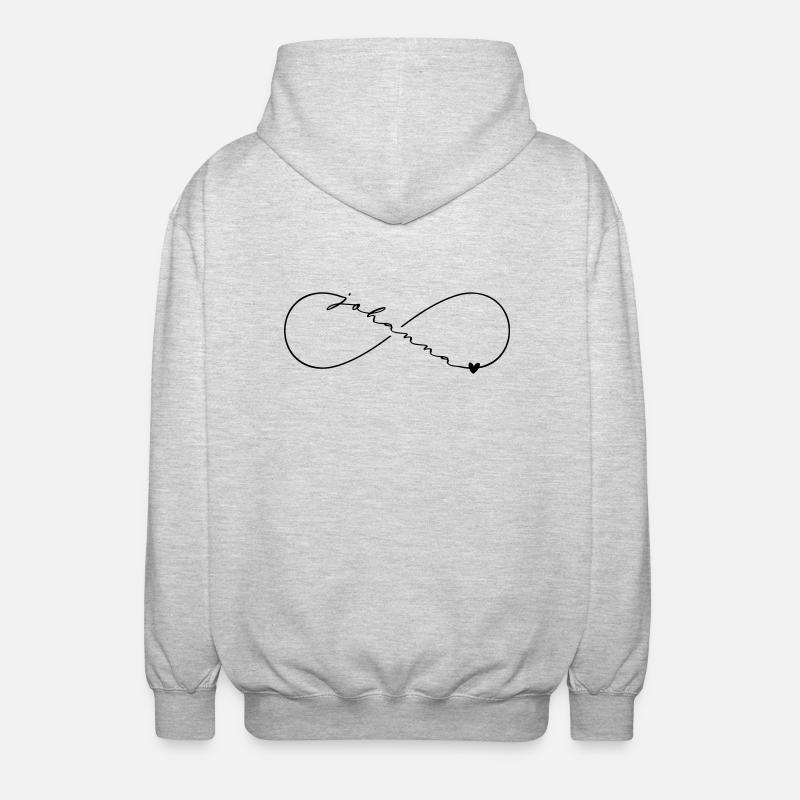 Johanna Nom Symbole de l’Infini - Veste à capuche unisexe - gris clair chiné