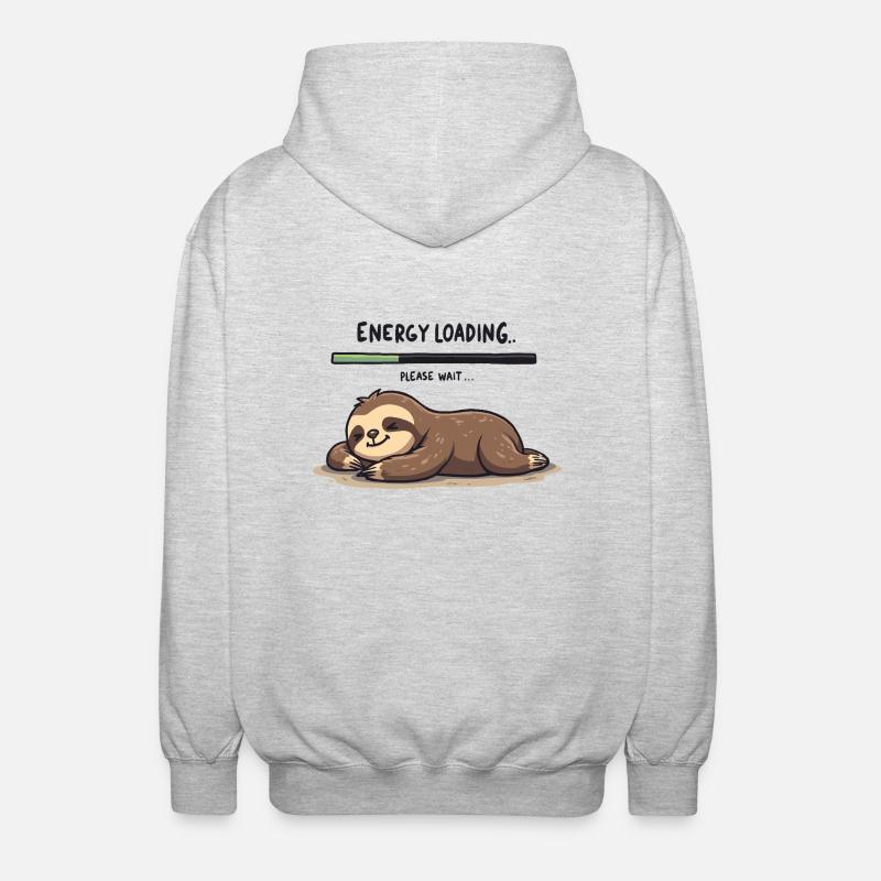 Sloth Energy Loading - Unisex Hooded Jacket - light heather grey