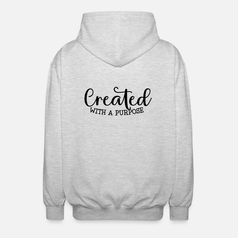 created with a purpose - Unisex Hooded Jacket - light heather grey