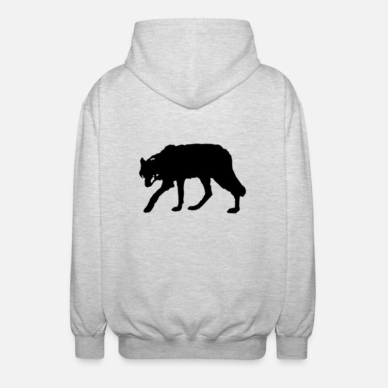 wolf_2 - Unisex Hooded Jacket - light heather grey