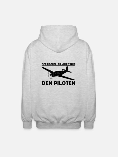 Mooney Motorflugzeug Geschenk - Unisex Kapuzenjacke - Hellgrau meliert