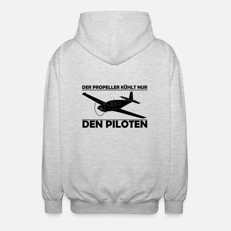 Mooney Motorflugzeug Geschenk - Unisex Kapuzenjacke - Hellgrau meliert