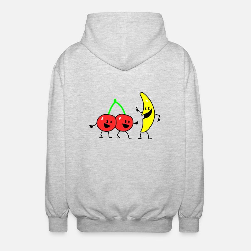 fruit salad two - Unisex Kapuzenjacke - Hellgrau meliert