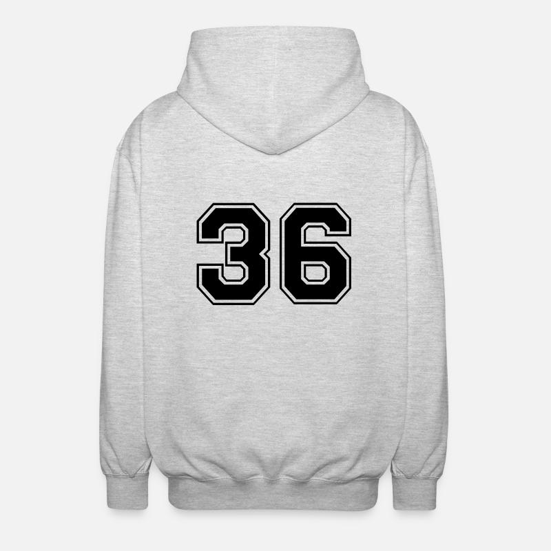 36 - Veste à capuche unisexe - gris clair chiné