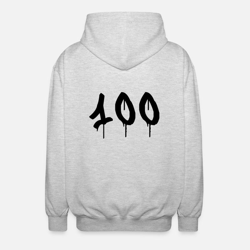 Graffiti : 100 - Veste à capuche unisexe - gris clair chiné