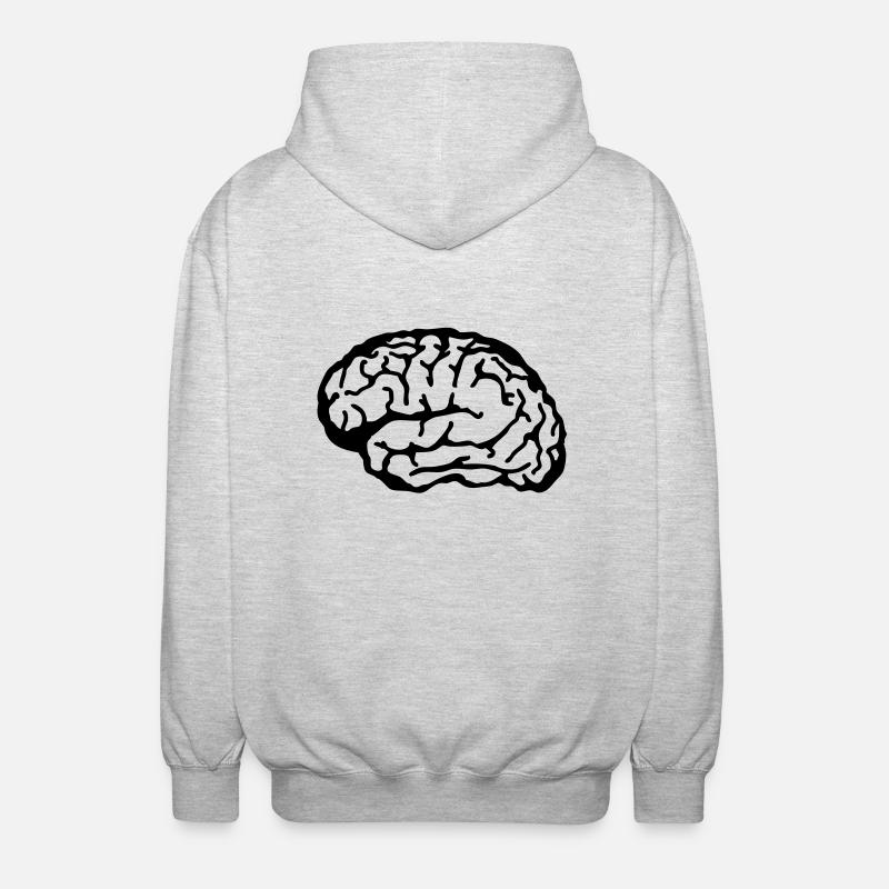 brain - Unisex Hooded Jacket - light heather grey