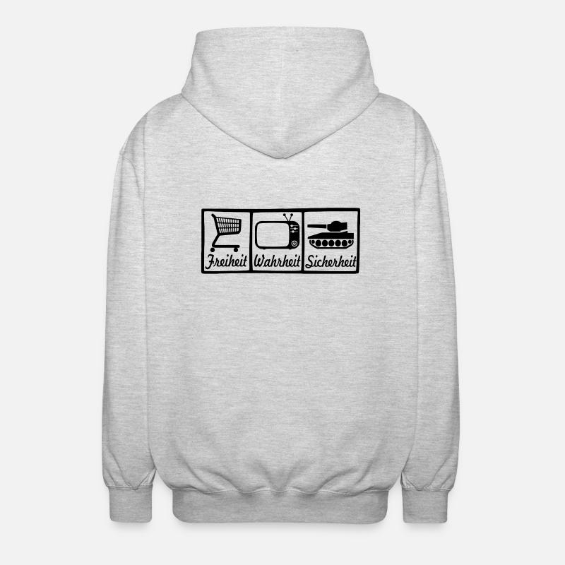 liberté véritable sécurité - Veste à capuche unisexe - gris clair chiné