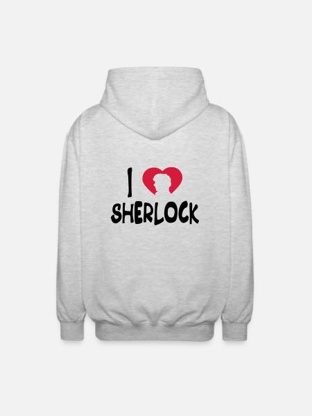 i love sherlock - Unisex Hooded Jacket - light heather grey