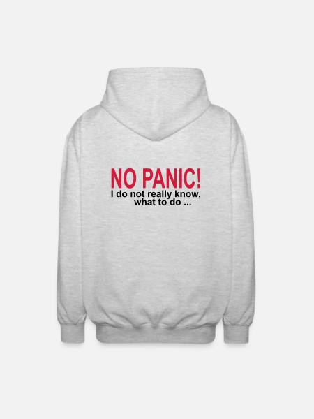 NO PANIC! - Unisex Hooded Jacket - light heather grey