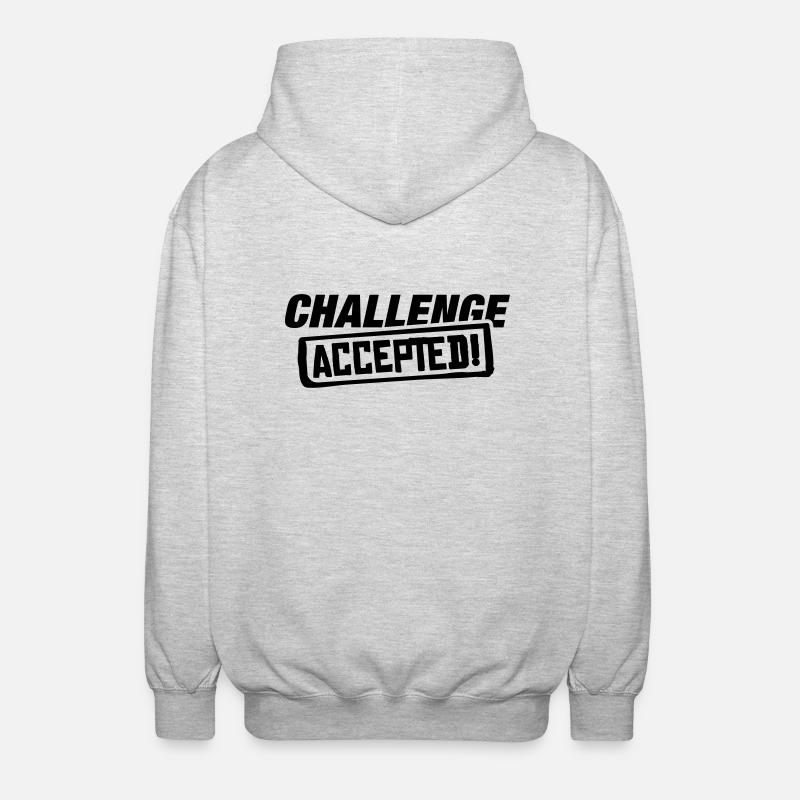 challenge_accepted_ak1 - Veste à capuche unisexe - gris clair chiné