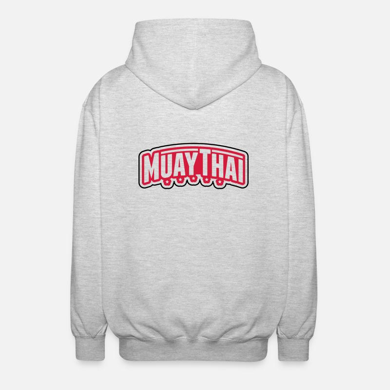 muay_thai_gn2 - Veste à capuche unisexe - gris clair chiné