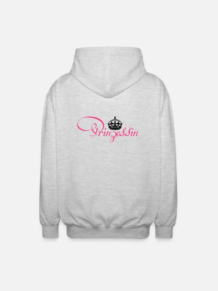 Prinzessin Krone - Unisex Kapuzenjacke - Hellgrau meliert