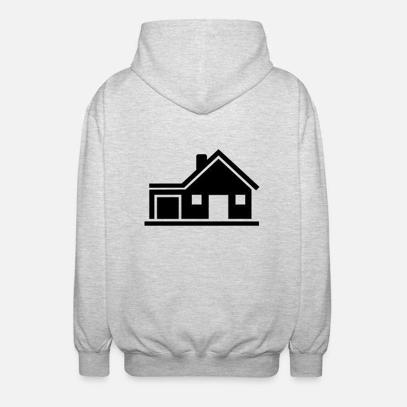 Haus - Unisex Kapuzenjacke - Hellgrau meliert