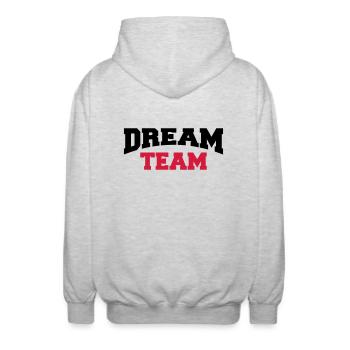 Dream Team - Veste à capuche unisexe - gris clair chiné - Dos - AI Model Male 185 light (185cm)