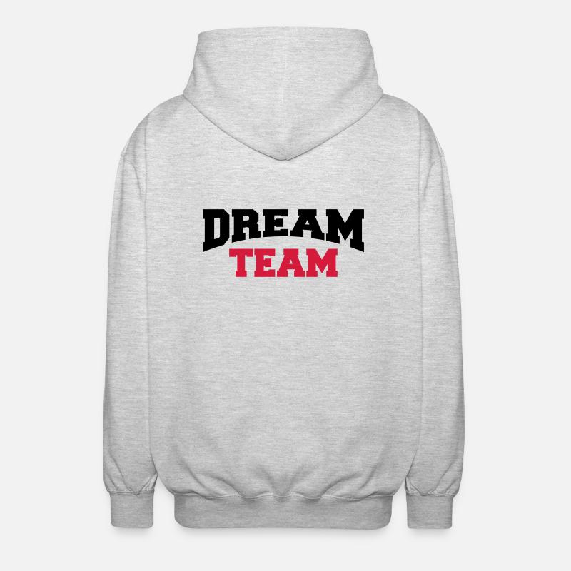 Dream Team - Unisex Kapuzenjacke - Hellgrau meliert