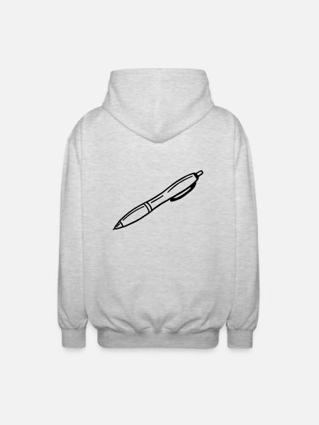 Kugelschreiber - Unisex Kapuzenjacke - Hellgrau meliert