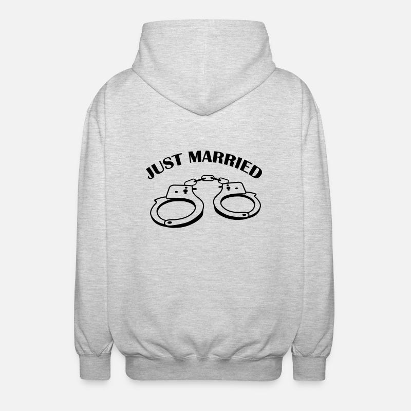 just_married_01 - Unisex Kapuzenjacke - Hellgrau meliert