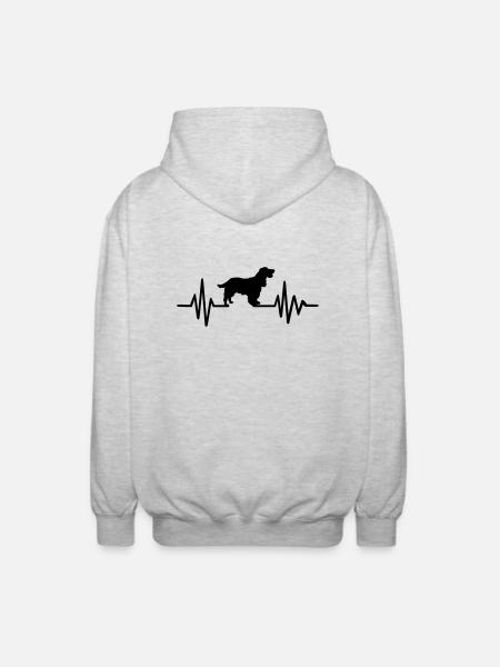Cocker Spaniel - Unisex Hooded Jacket - light heather grey