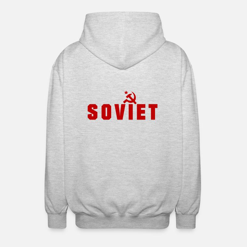 Soviétique - Russie - Veste à capuche unisexe - gris clair chiné