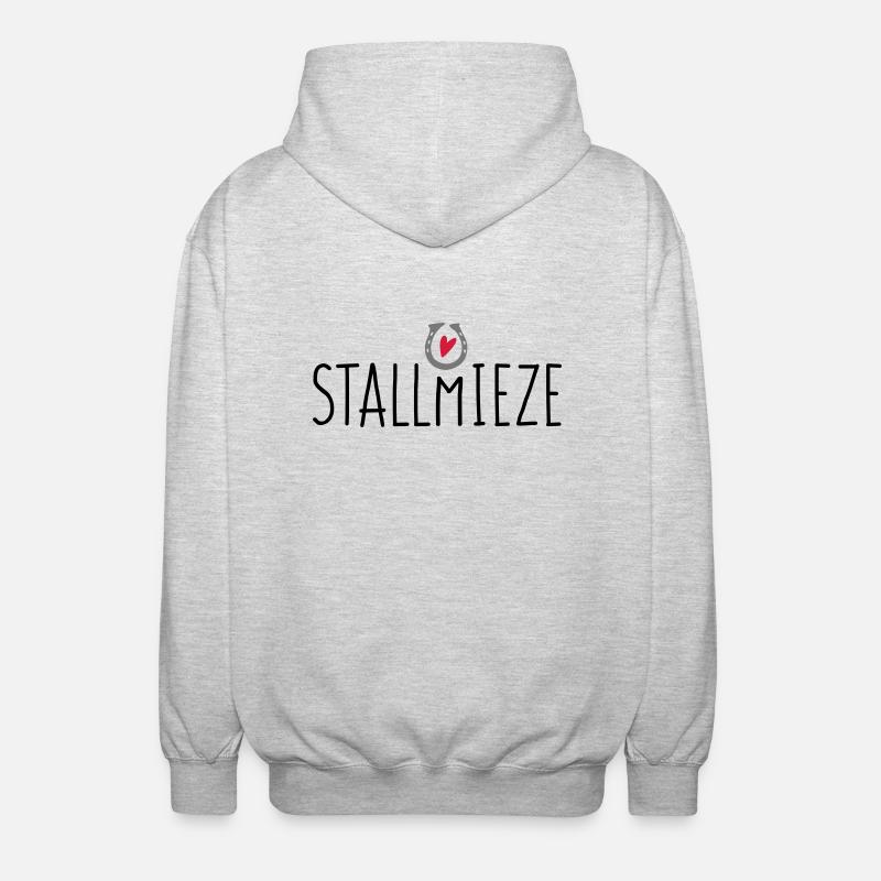 Ich bin eine Stallmieze! - Unisex Kapuzenjacke - Hellgrau meliert
