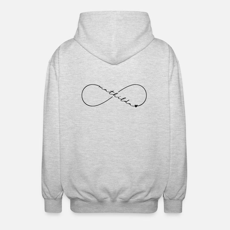 Mathilda Name Infinitysymbol - Unisex Kapuzenjacke - Hellgrau meliert