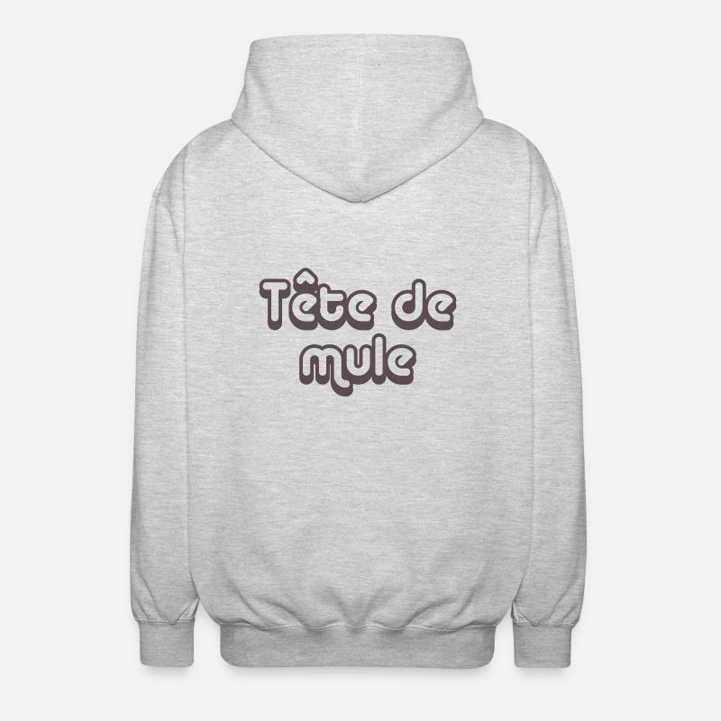 tete_de_mule - Veste à capuche unisexe - gris clair chiné