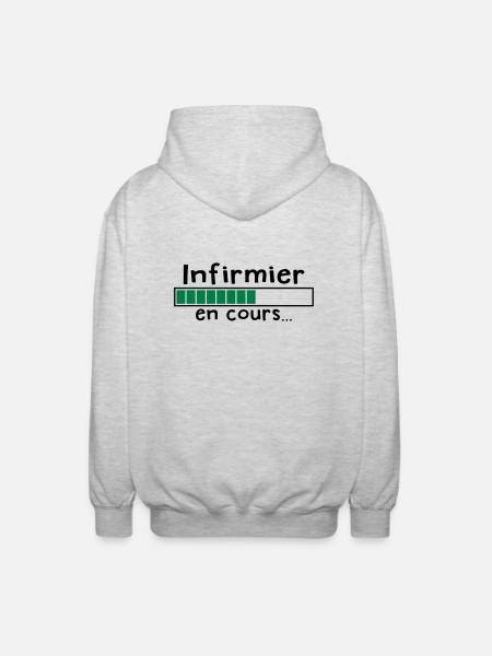 infirmier en cours - Veste à capuche unisexe - gris clair chiné