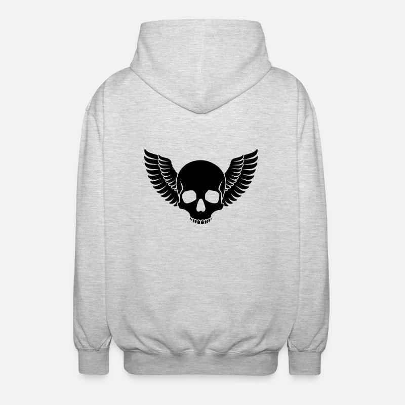 Crâne Ailes - Veste à capuche unisexe - gris clair chiné