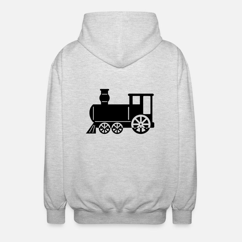 dampflok - Unisex Kapuzenjacke - Hellgrau meliert