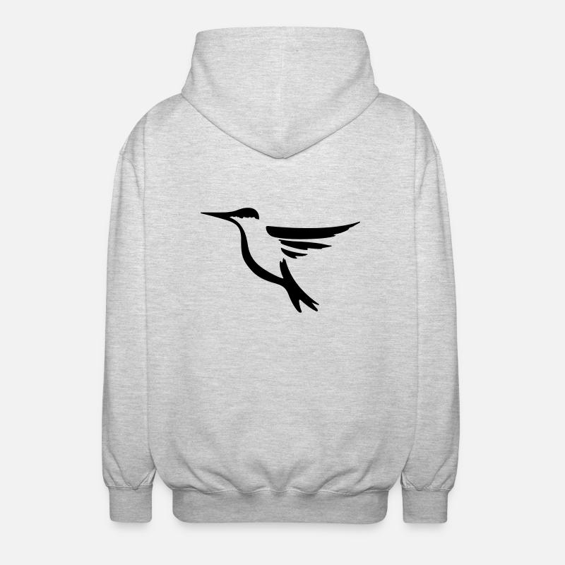 Hummingbird 2 - bird gift idea - Unisex Hooded Jacket - light heather grey