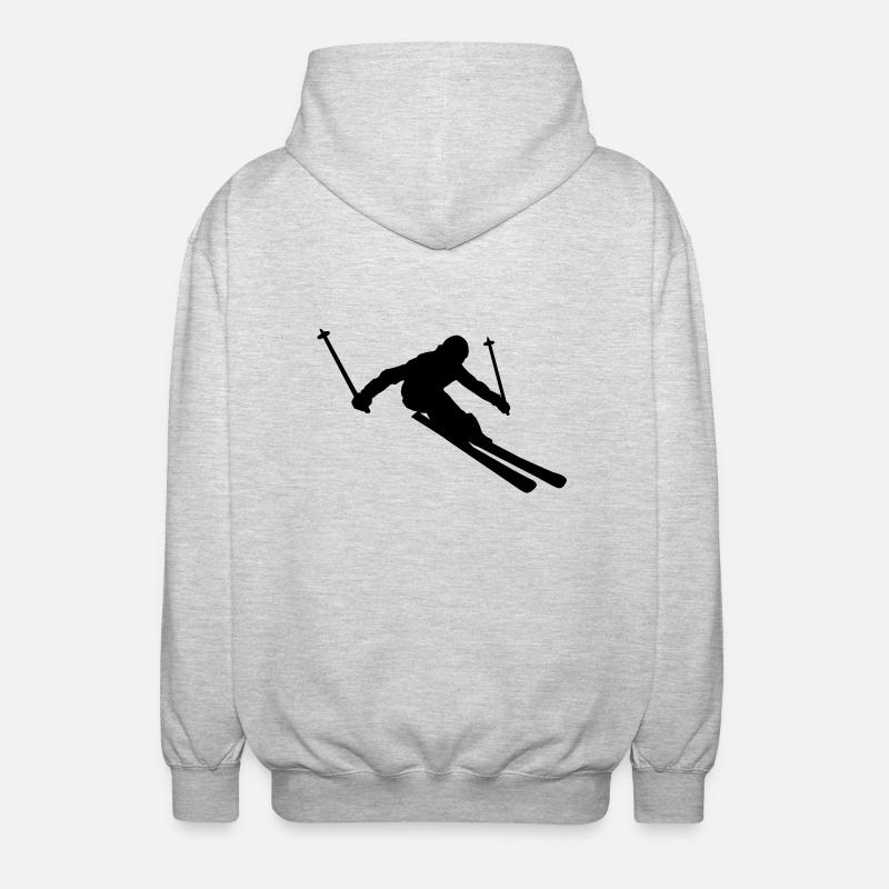 ski_fahrer__f1 - Veste à capuche unisexe - gris clair chiné