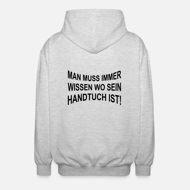 Handtuch - Unisex Kapuzenjacke - Hellgrau meliert