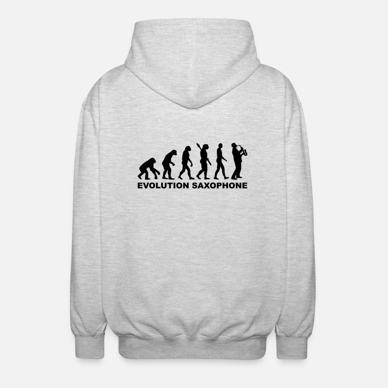 Evolution Saxophone - Veste à capuche unisexe - gris clair chiné