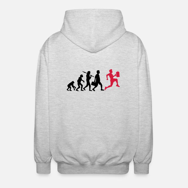 Evolution Bier Rennen Saufen - Unisex Kapuzenjacke - Hellgrau meliert