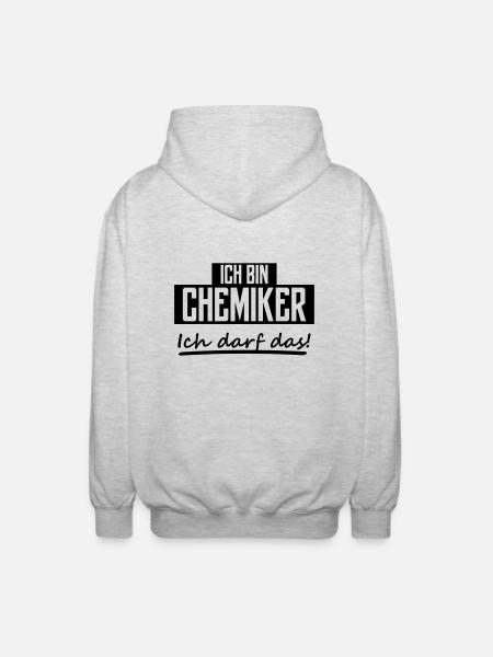 ich bin chemiker - Unisex Kapuzenjacke - Hellgrau meliert
