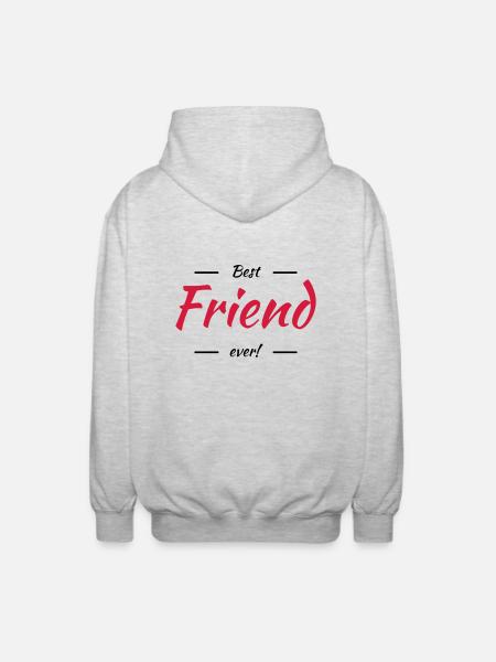 Best friend ever - Unisex Kapuzenjacke - Hellgrau meliert