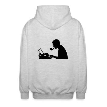 Journalist - Unisex Hooded Jacket - light heather grey - Back - AI Model Male 185 light (185cm)