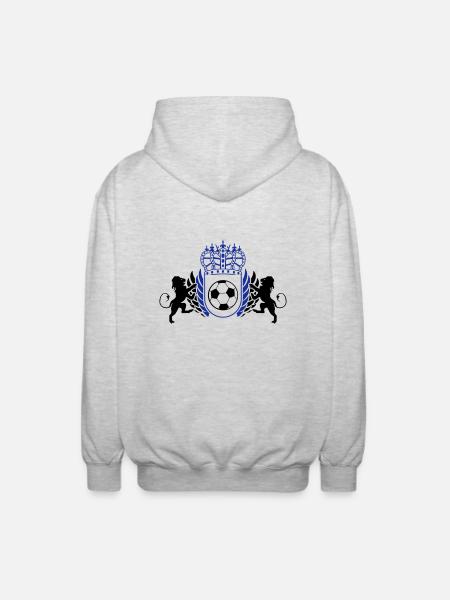 fussball_wappen_02 - Unisex Kapuzenjacke - Hellgrau meliert