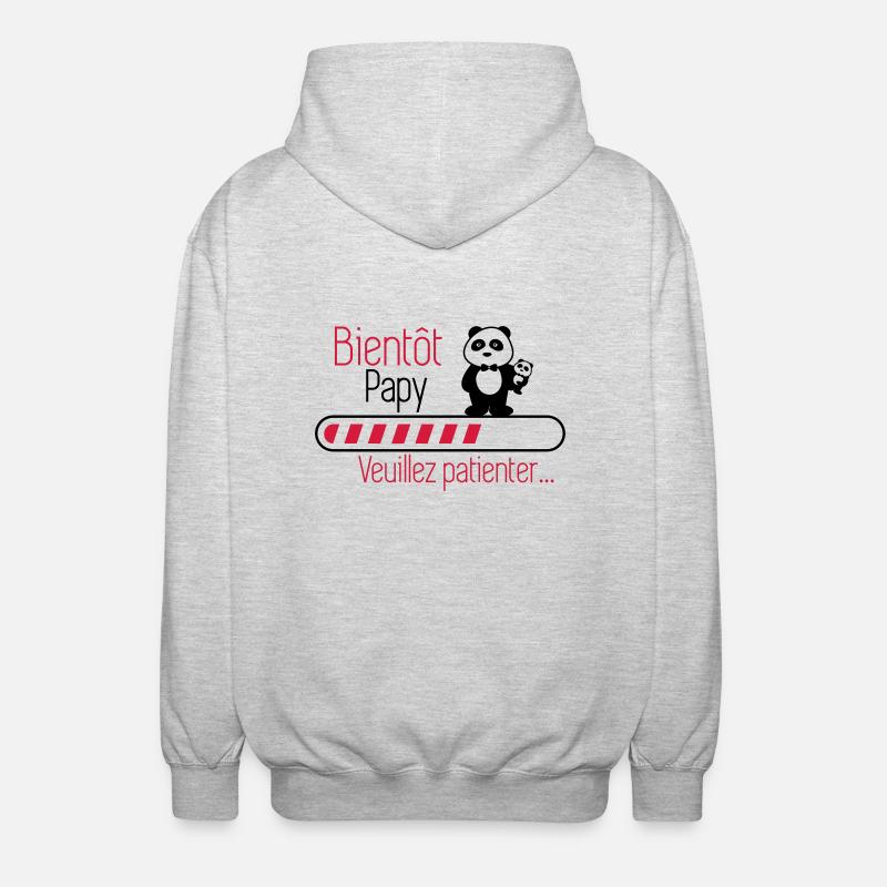 Bientôt papy - Futur Papi - Veste à capuche unisexe - gris clair chiné