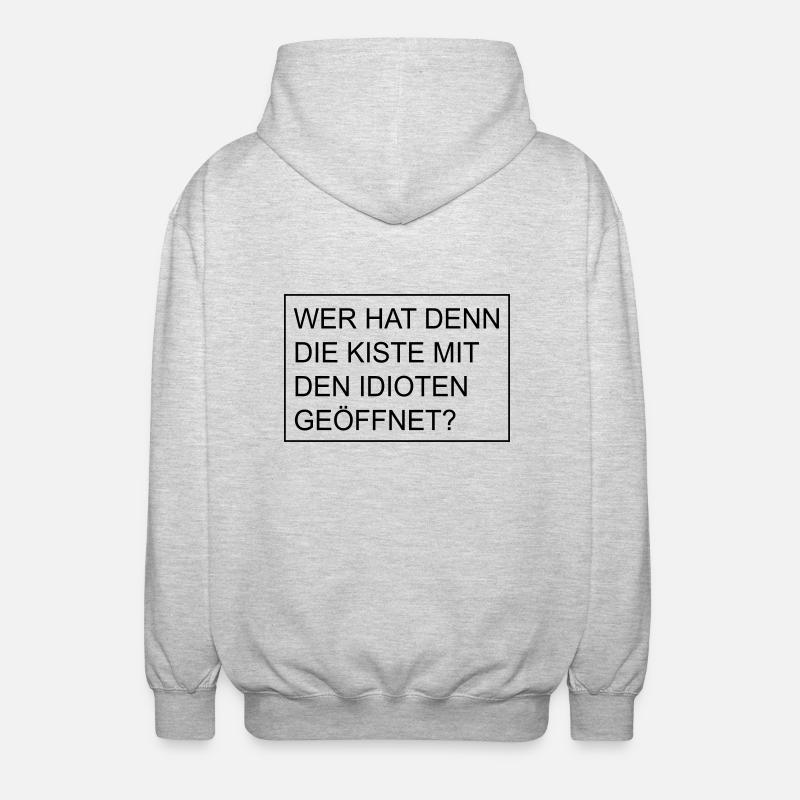 Kiste mit Idioten - Unisex Kapuzenjacke - Hellgrau meliert