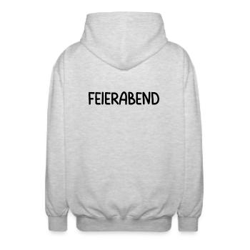 Feierabend Party Feiern Arbeitstier - Unisex Kapuzenjacke - Hellgrau meliert - Hinten - AI Model Male 185 light (185cm)