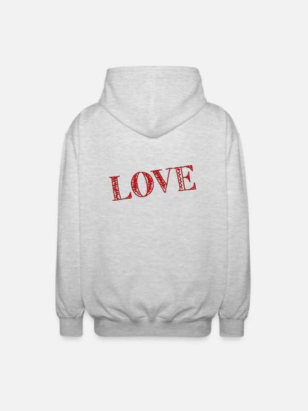 LOVE,JUST MARRIED,VIVE LES MARIES,EVJF,COUPLE - Unisex Hooded Jacket - light heather grey