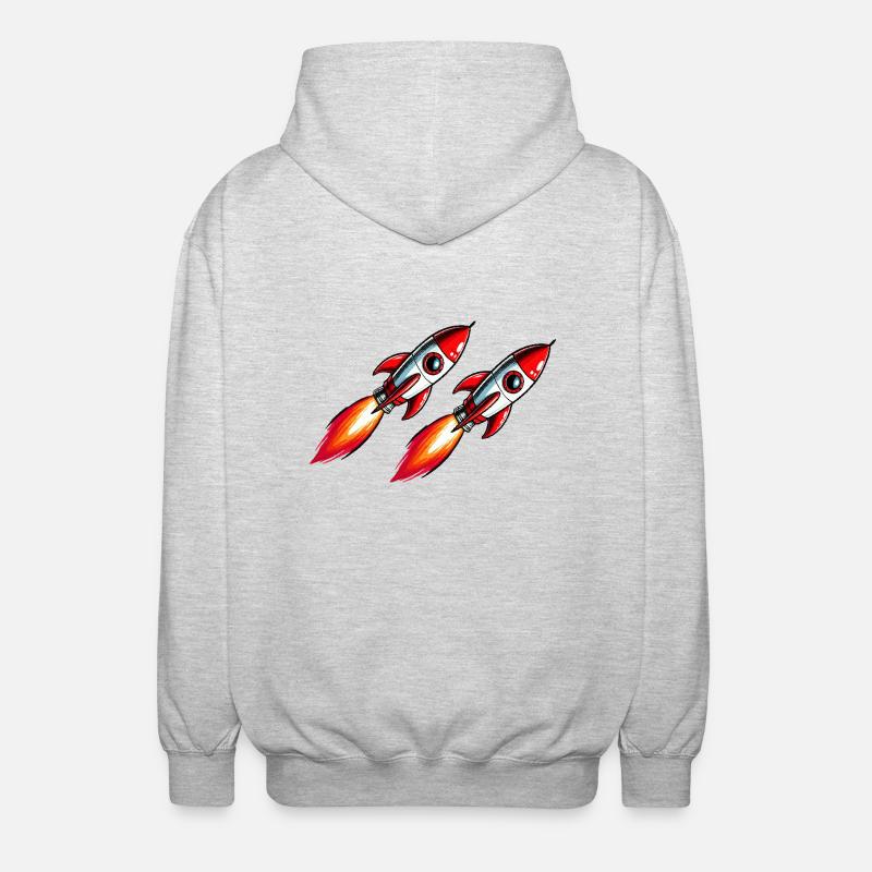 Rocket Comic - Unisex Hooded Jacket - light heather grey