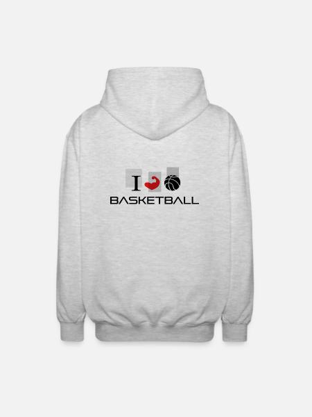 Basketball - Unisex Kapuzenjacke - Hellgrau meliert