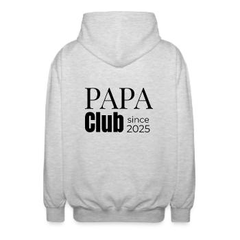 Papa Club – offizielles Gründungsjahr 2025 - Unisex Kapuzenjacke - Hellgrau meliert - Hinten - AI Model Male 185 light (185cm)