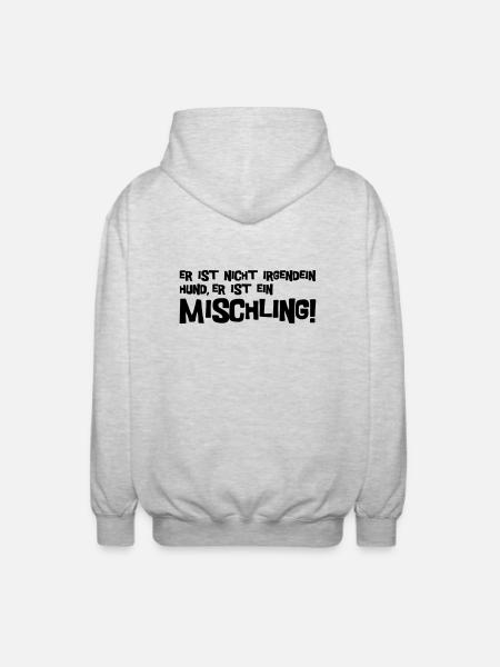 Mischling Text - Unisex Kapuzenjacke - Hellgrau meliert