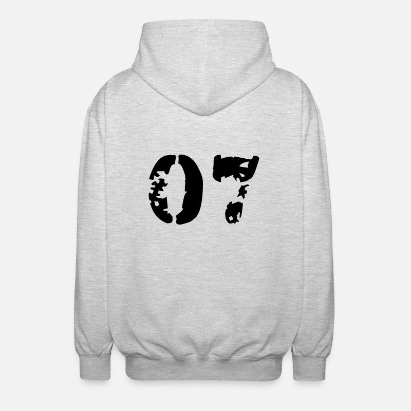 07 - Unisex Kapuzenjacke - Hellgrau meliert