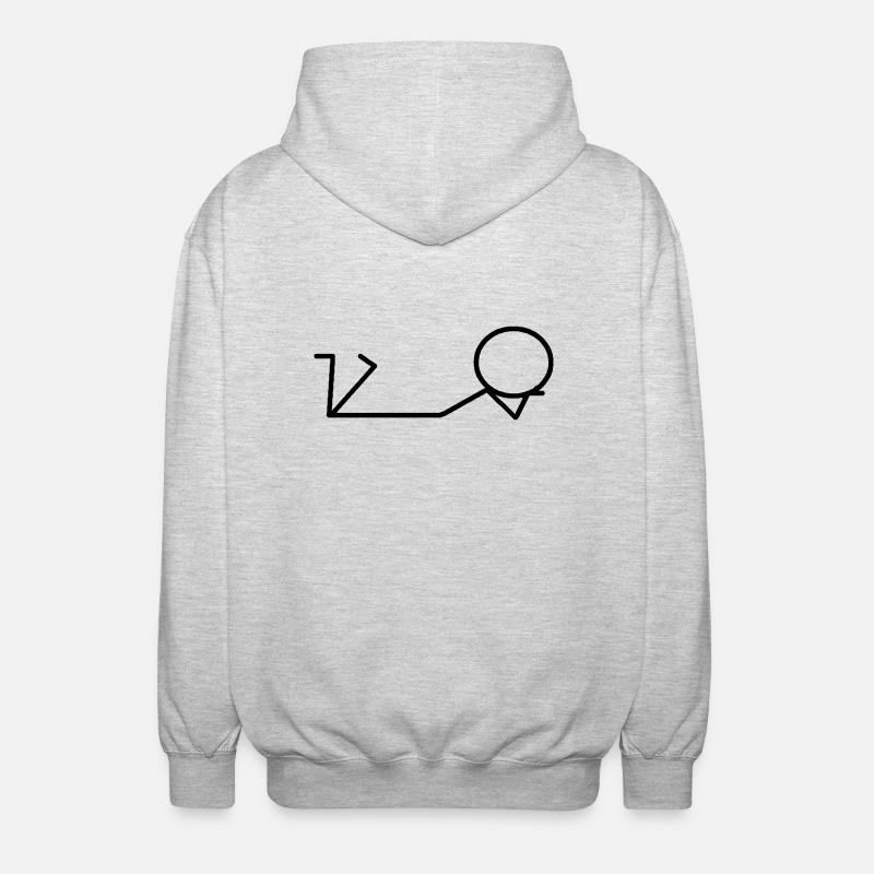 Strichmännchen bauchliegend - Unisex Kapuzenjacke - Hellgrau meliert