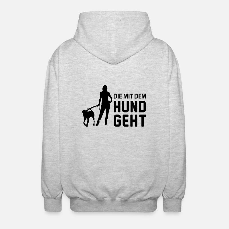 die_mit_dem_hund_geht - Unisex Hooded Jacket - light heather grey