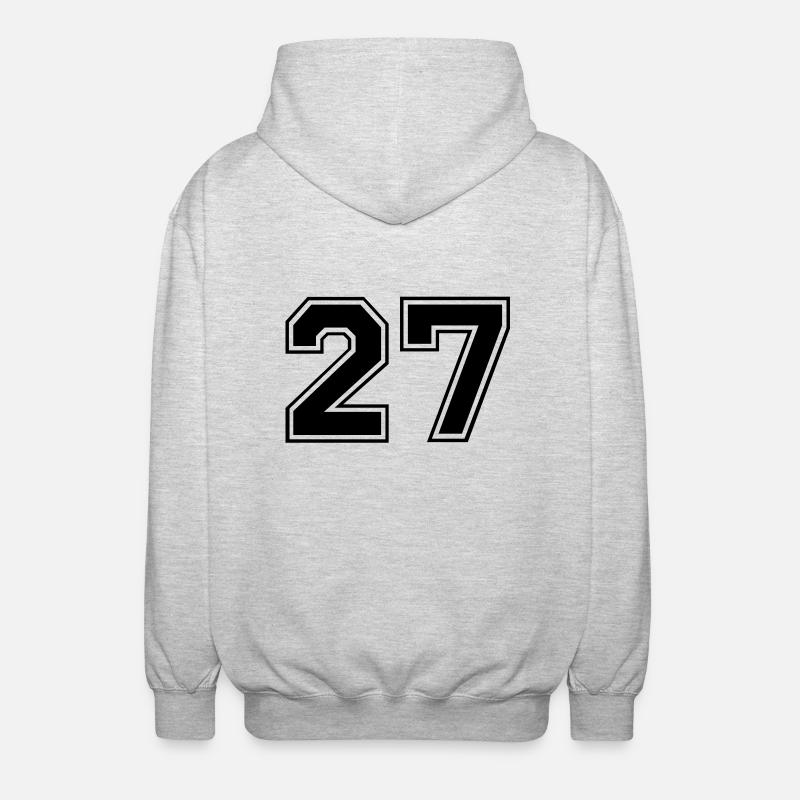 27 - Veste à capuche unisexe - gris clair chiné